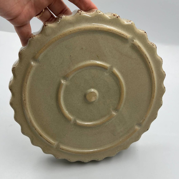 Vintage Flan Tart Quiche Dish Stoneware Speckled 9 Inch Oven Safe Round - Picture 2 of 6